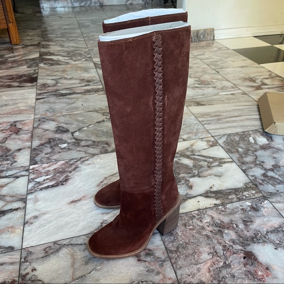 New Ugg Australia Maeva Mahogany Suede Heeled Boots Size 5 - Picture 7 of 10
